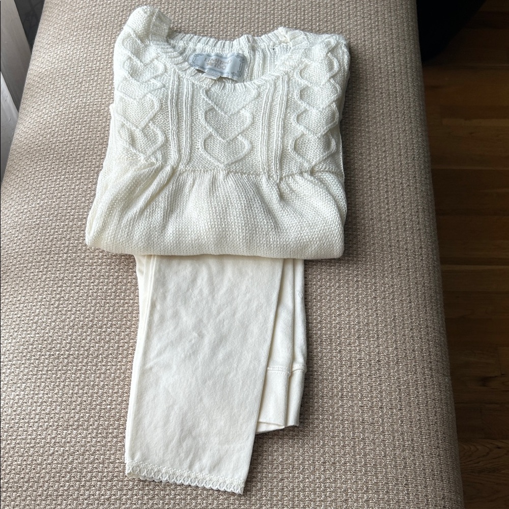 Limited Too Cream Heart Pattern Sweater